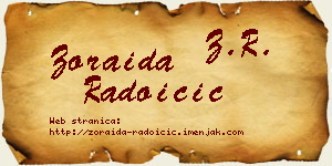 Zoraida Radoičić vizit kartica
